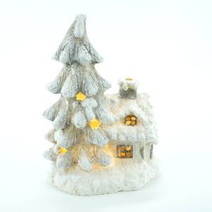 Sneeuw Huis met Kerstboom