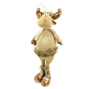 Brown and gold standing reindeer decoration 60 cm