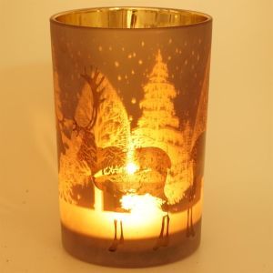 Waxinelichthouder rendieren brons large 18 x12 cm