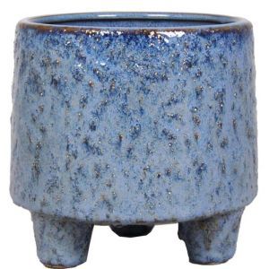 Footed Pot Living Blue 12 cm
