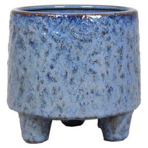 Footed Pot Living Blue 14 cm
