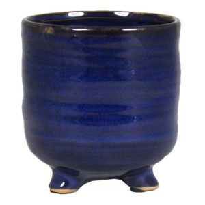 Footed Pot Togo Blue 14 cm