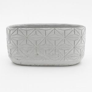 Oval geometric planter Studio White